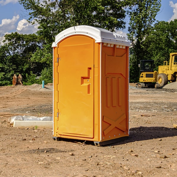 how often are the porta potties cleaned and serviced during a rental period in Bartelso